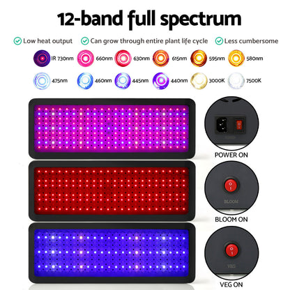 Green Fingers 2000W Grow Light LED Full Spectrum Indoor Plant All Stage Growth GL-NM-3T-2000