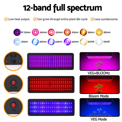 Green Fingers 2X 2000W Grow Lights LED Full Spectrum Indoor Plant All Stage Growth GL-NM-3T-2000X2