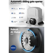 LockMaster Electric Sliding Gate Opener 1200KG Auto Keypad Hardware Remote 6M GO-DSR1200-SV-172-RX3
