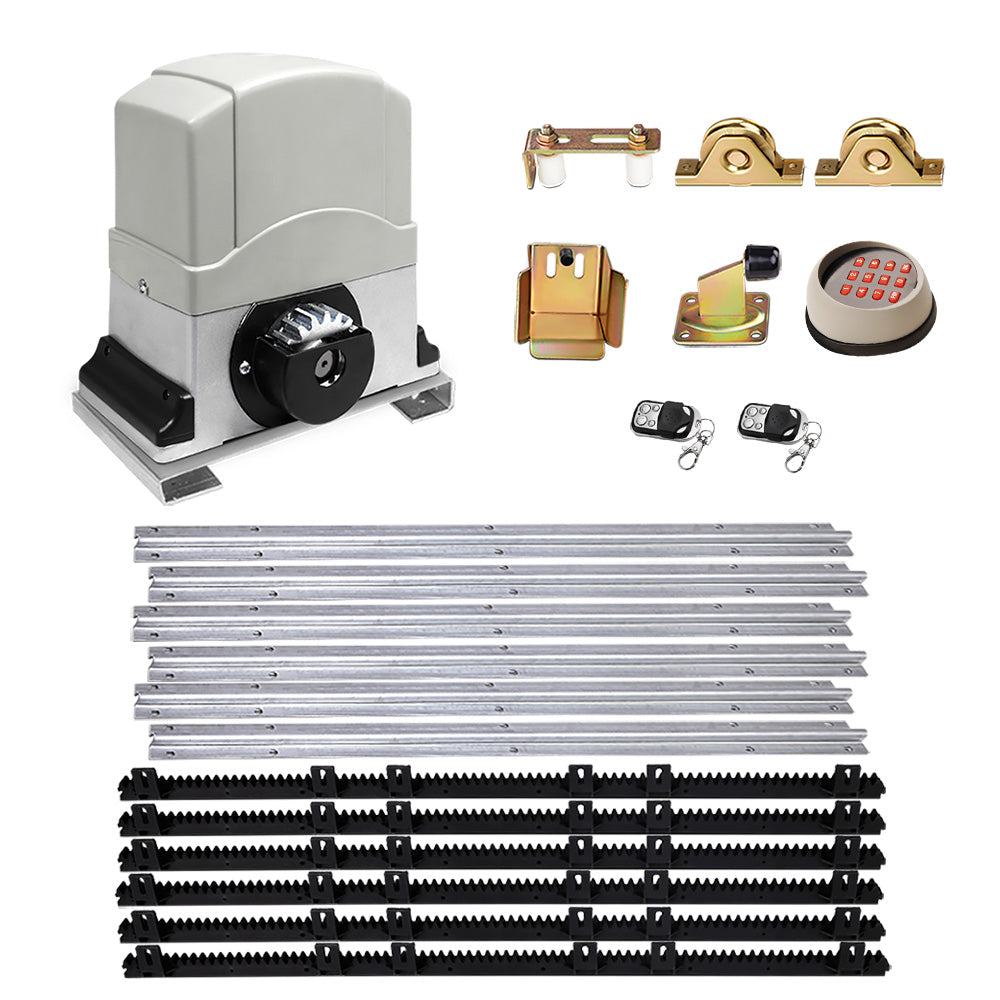 LockMaster Electric Sliding Gate Opener 1200KG Auto Keypad Hardware Remote 6M GO-DSR1200-SV-172-RX3