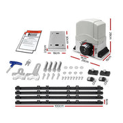 LockMaster Electric Sliding Gate Opener 1200KG Auto Remote Hardware Kit Rail 4M GO-DSR1200-SV-RX2