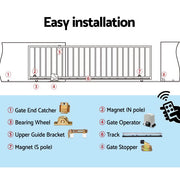 LockMaster Electric Sliding Gate Opener 1200KG Auto Remote Hardware Kit Rail 4M GO-DSR1200-SV-RX2