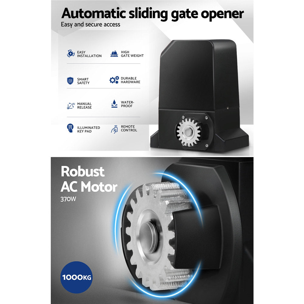 LockMaster Automatic Sliding Gate Opener Kit Keypad 4M 1000KG GO-SGO-DSR1000-AC-172-RX2