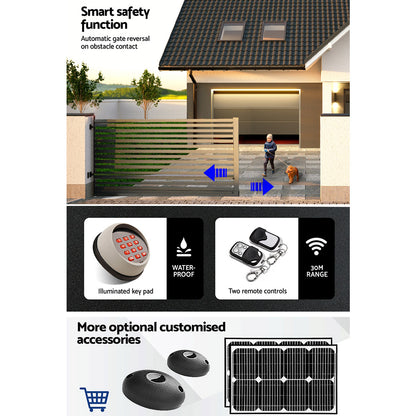 LockMaster Automatic Sliding Gate Opener Kit Keypad 4M 1000KG GO-SGO-DSR1000-AC-172-RX2