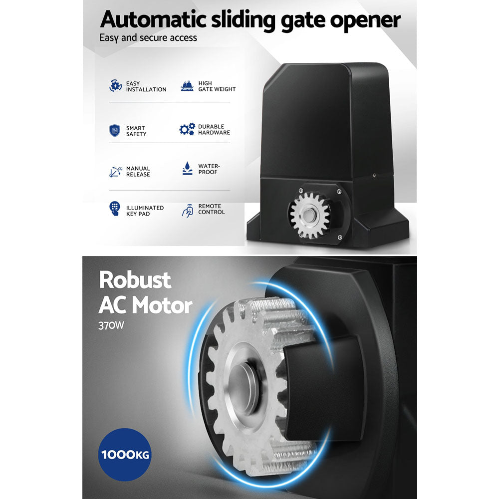 LockMaster Automatic Sliding Gate Opener Kit 6M 1000KG GO-SGO-DSR1000-AC-RAILX3