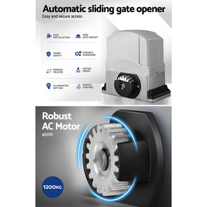 LockMaster Automatic Sliding Gate Opener Kit Keypad 4M 1200KG