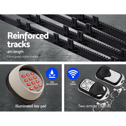 LockMaster Automatic Sliding Gate Opener Kit Keypad 4M 1800KG GO-SGO-DSR1800-AC-172-RX2