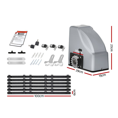 LockMaster Automatic Sliding Gate Opener Kit Keypad 6M 800KG GO-SGO-DSR800-AC-RAILX3