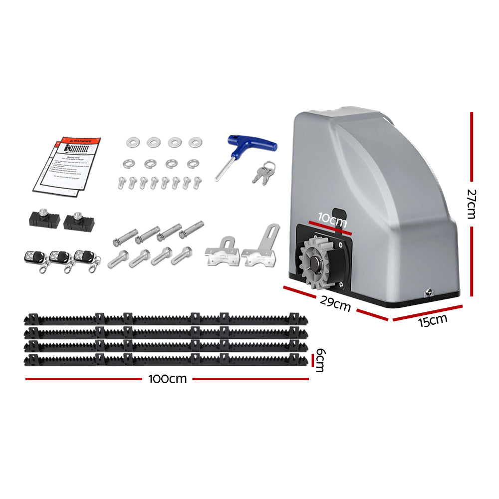 LockMaster Electric Sliding Gate Opener 800KG Keypad 4M GO-SGO-DSR800-SV-172-RX2