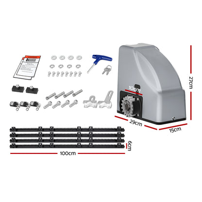 LockMaster Electric Sliding Gate Opener 800KG Keypad 4M GO-SGO-DSR800-SV-172-RX2