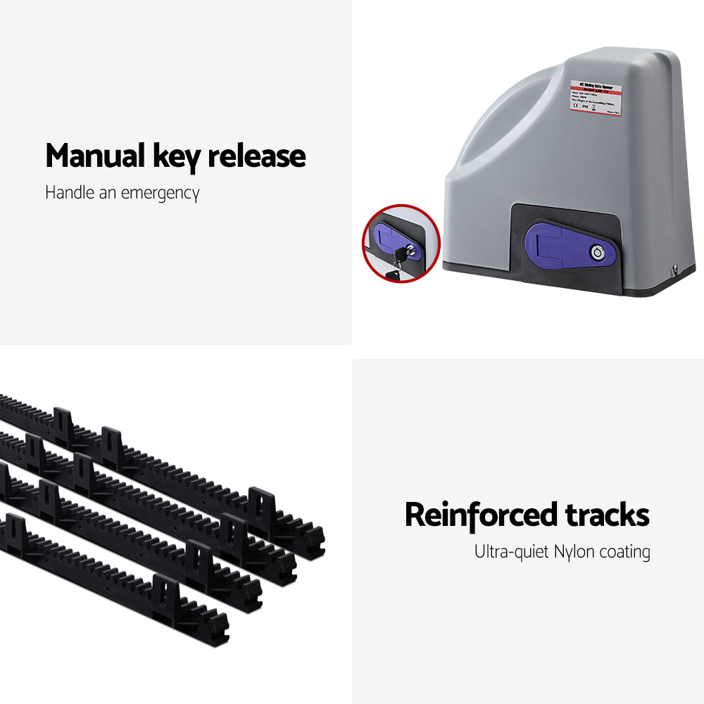 LockMaster Electric Sliding Gate Opener 800KG Keypad 4M GO-SGO-DSR800-SV-172-RX2
