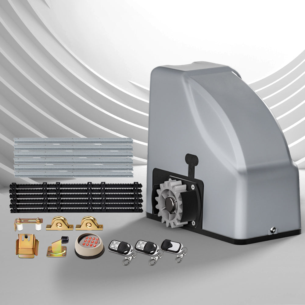 LockMaster Electric Sliding Gate Opener 800KG 6M Hardware Kit GO-SGO-DSR800-SV-172-RX3
