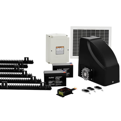 LockMaster Automatic Sliding Gate Opener Kit 10W Solar 6M 600KG GO-SLIDE-M01-10W-RAILX3