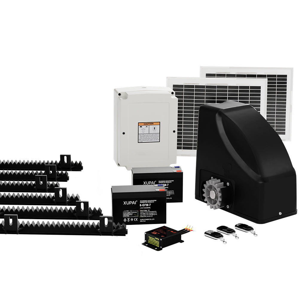 LockMaster Automatic Sliding Gate Opener Kit 20W Solar 6M 600KG GO-SLIDE-M01-20W-RAILX3