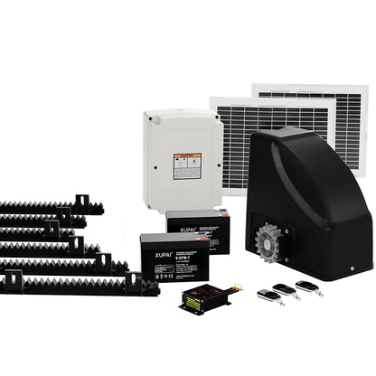 LockMaster Automatic Sliding Gate Opener Kit 20W Solar 6M 600KG GO-SLIDE-M01-20W-RAILX3