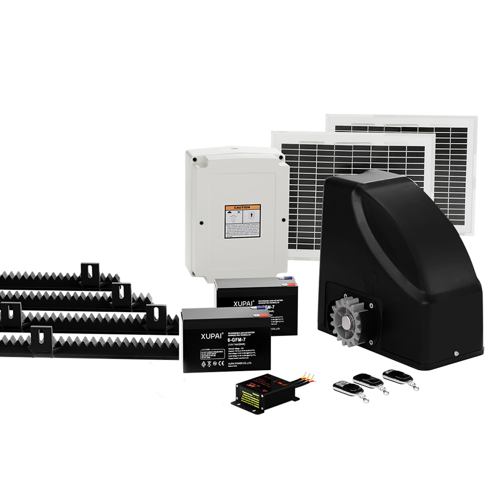 LockMaster Automatic Sliding Gate Opener Kit 20W Solar 4M 600KG GO-SLIDE-M01-20W-SOLAR