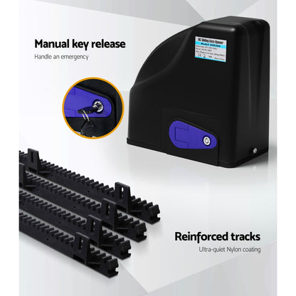 LockMaster Automatic Sliding Gate Opener Kit 20W Solar 4M 600KG