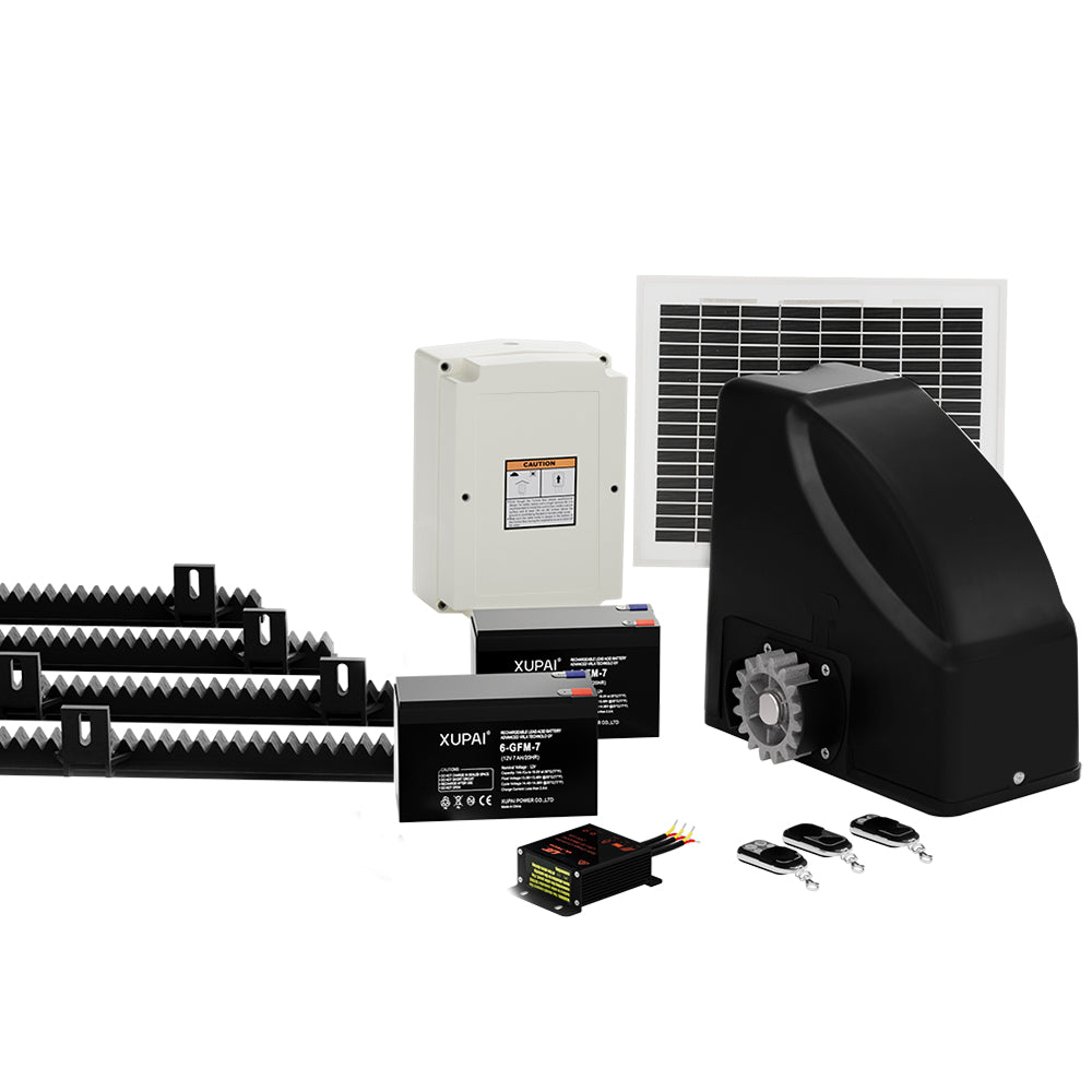 LockMaster Automatic Sliding Gate Opener Kit 10W Solar 4M 600KG GO-SLIDE-M01-SOLAR