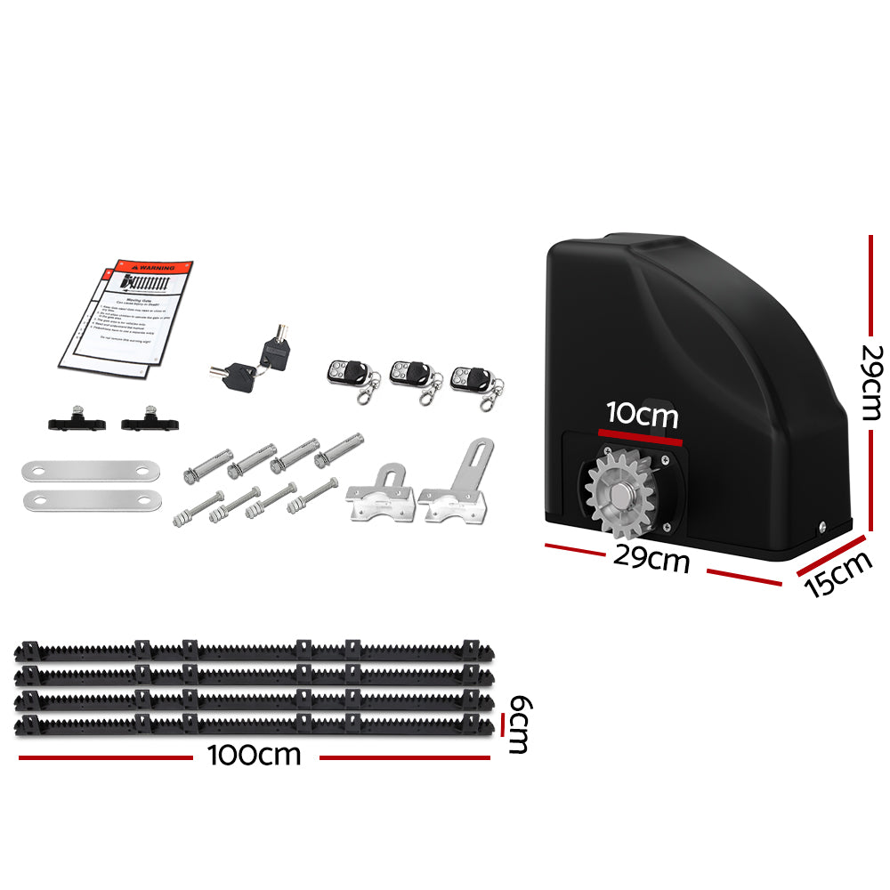 LockMaster Automatic Sliding Gate Opener Kit 10W Solar 4M 600KG