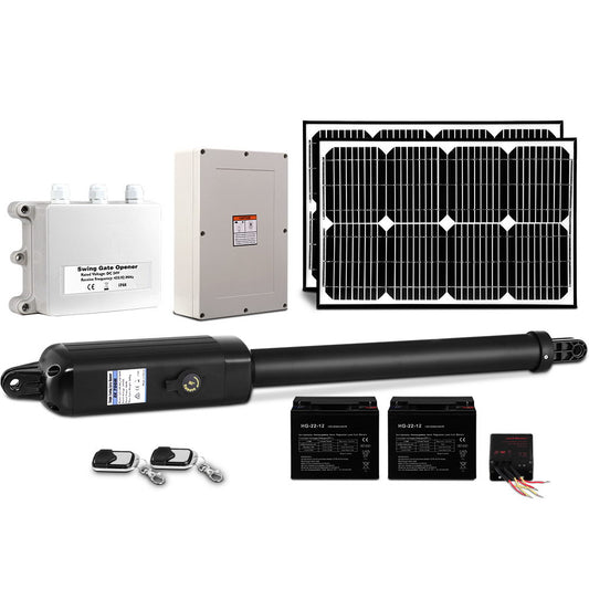 LockMaster Single Swing Gate Opener 500KG 40W Solar Panel GO-SWING-EK700M-40W-SOLAR