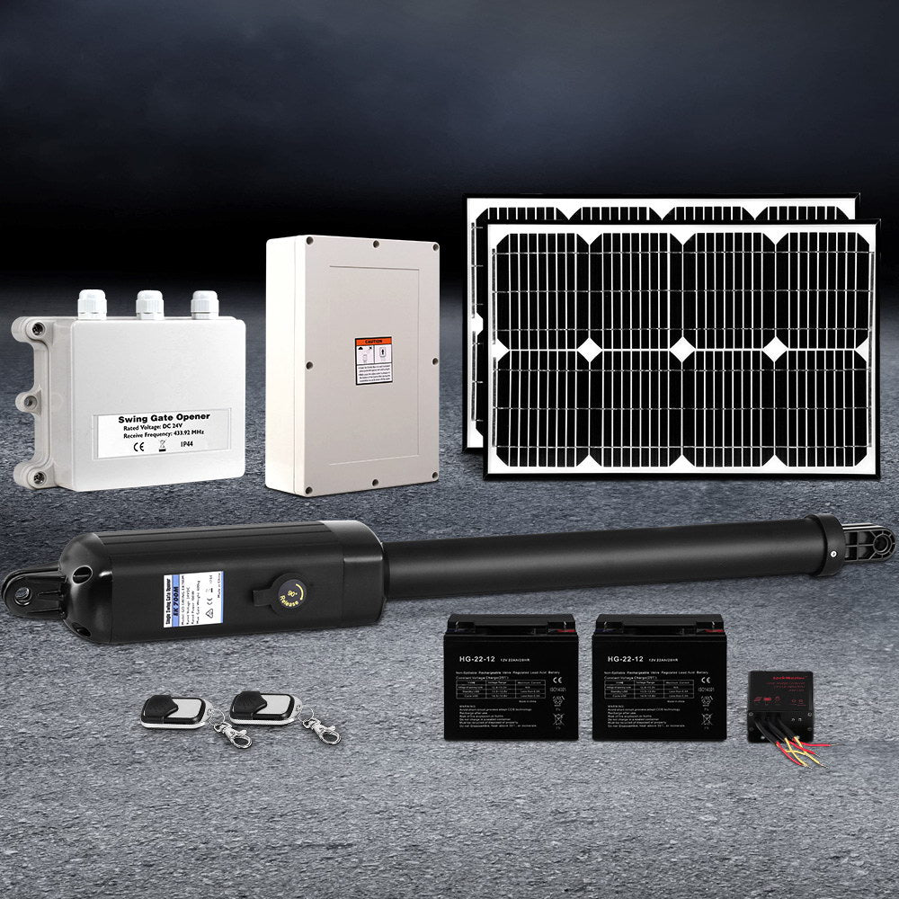 LockMaster Single Swing Gate Opener 500KG 40W Solar Panel GO-SWING-EK700M-40W-SOLAR