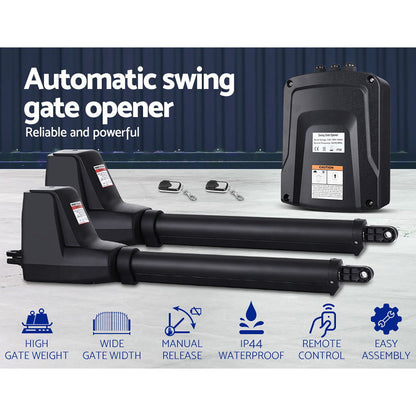 LockMaster Automatic Electric Gate Opener Double Swing Remote Control Kit 800KG GO-SWING-LM2D