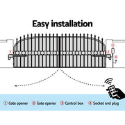 LockMaster Automatic Electric Gate Opener Double Swing Remote Control Kit 800KG GO-SWING-LM2D