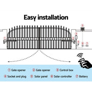 LockMaster Swing Gate Opener Auto 10W Solar Power Electric Remote Control 800KG GO-SWING-LM2D-SOLAR