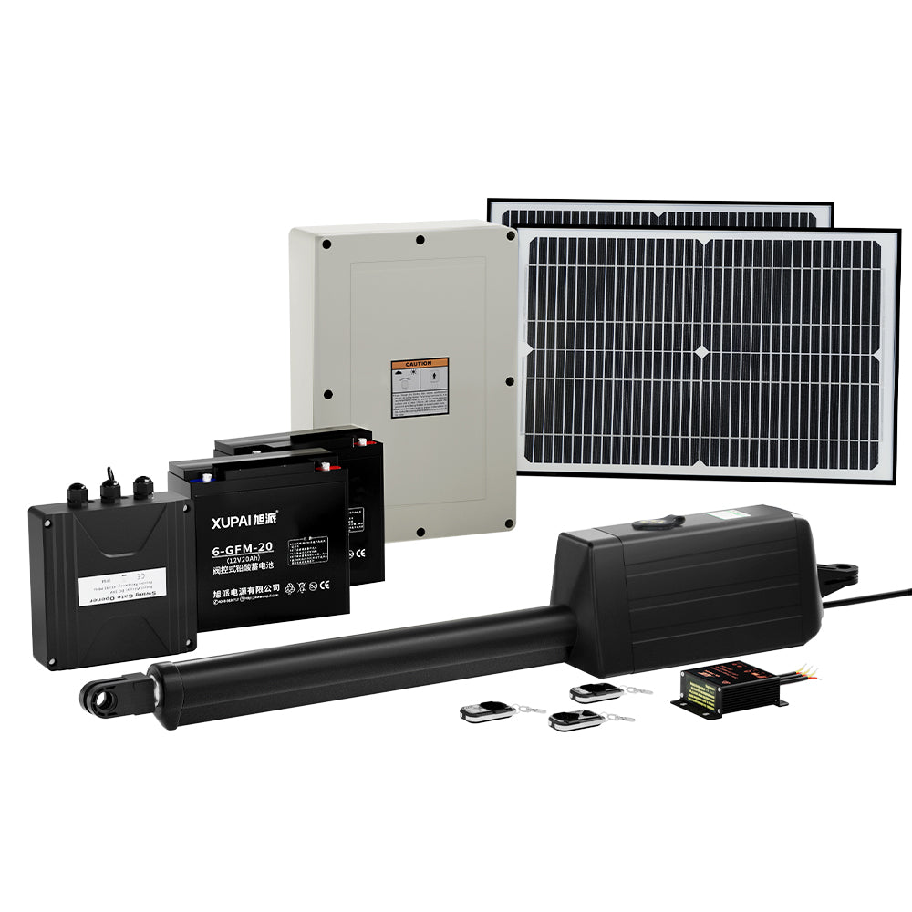 LockMaster Single Swing Gate Opener 40W Full Solar Power Automatic GO-SWING-M01-40W-SOLAR