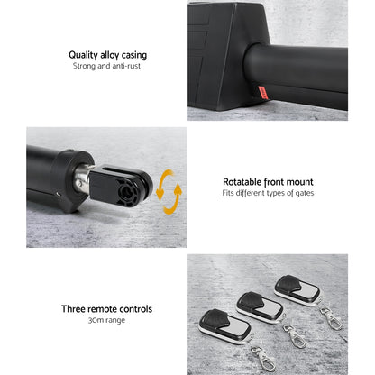 LockMaster Single Swing Gate Opener 40W Full Solar Power Automatic GO-SWING-M01-40W-SOLAR