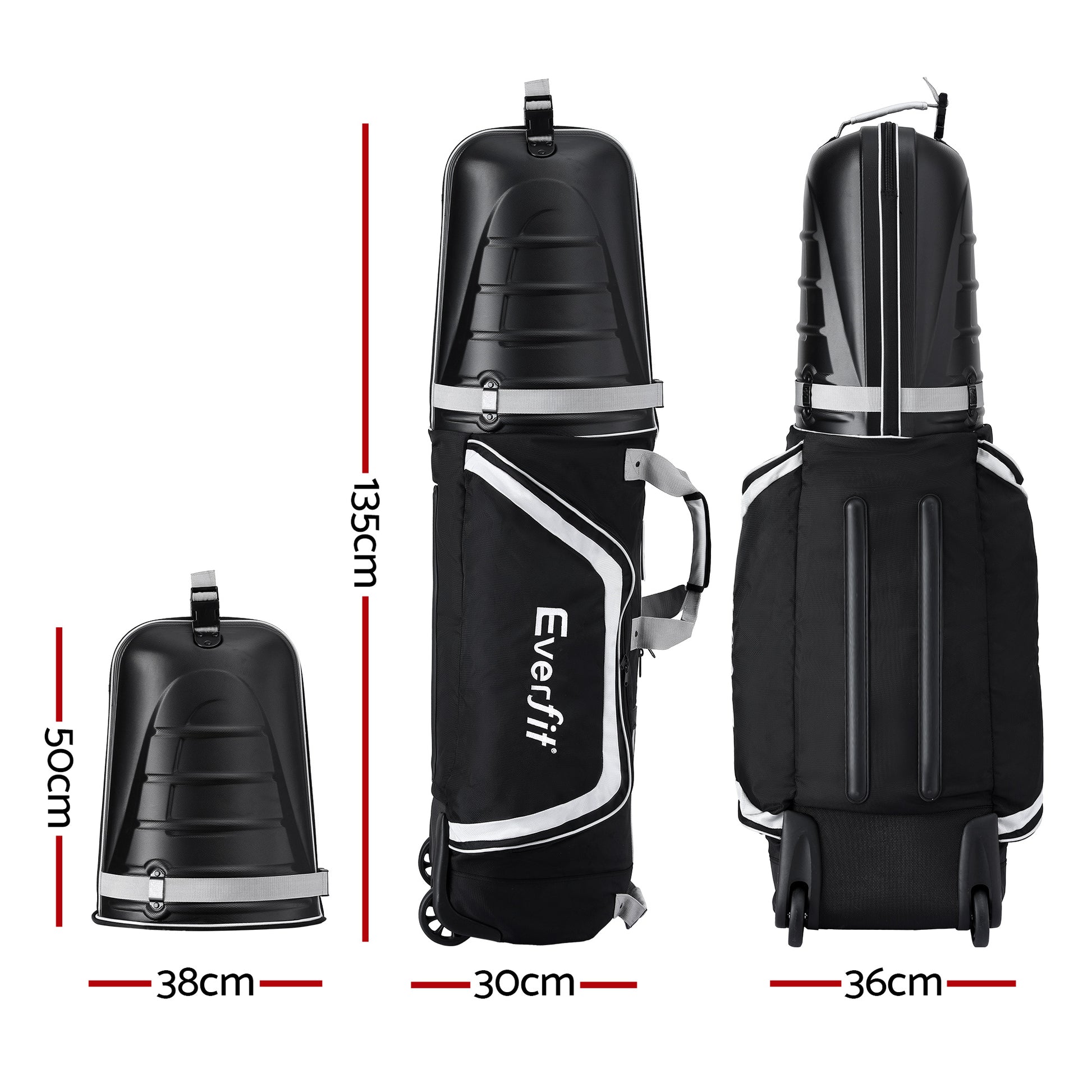 Everfit Golf Travel Bags for Airlines with Wheels Golf Clubs Hard Case Foldable GOLF-A-BAG-WHEEL-GY