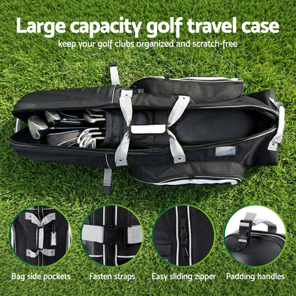 Everfit Golf Travel Bags for Airlines with Wheels Golf Clubs Hard Case Foldable GOLF-A-BAG-WHEEL-GY
