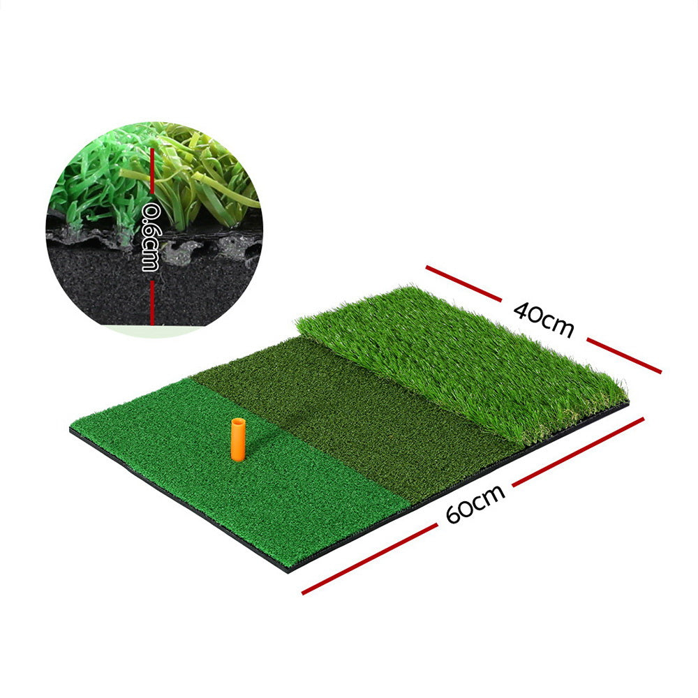 Everfit Golf Hitting Mat Portable Driving Range Practice Training Aid 3 in 1 GOLF-A-MAT-3IN1-GN