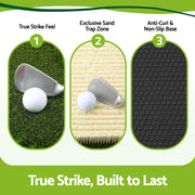 Everfit Golf Hitting Mat Practice Turf 4 in 1 Foldable Training Aid Backyard GOLF-A-MAT-4IN1-GN