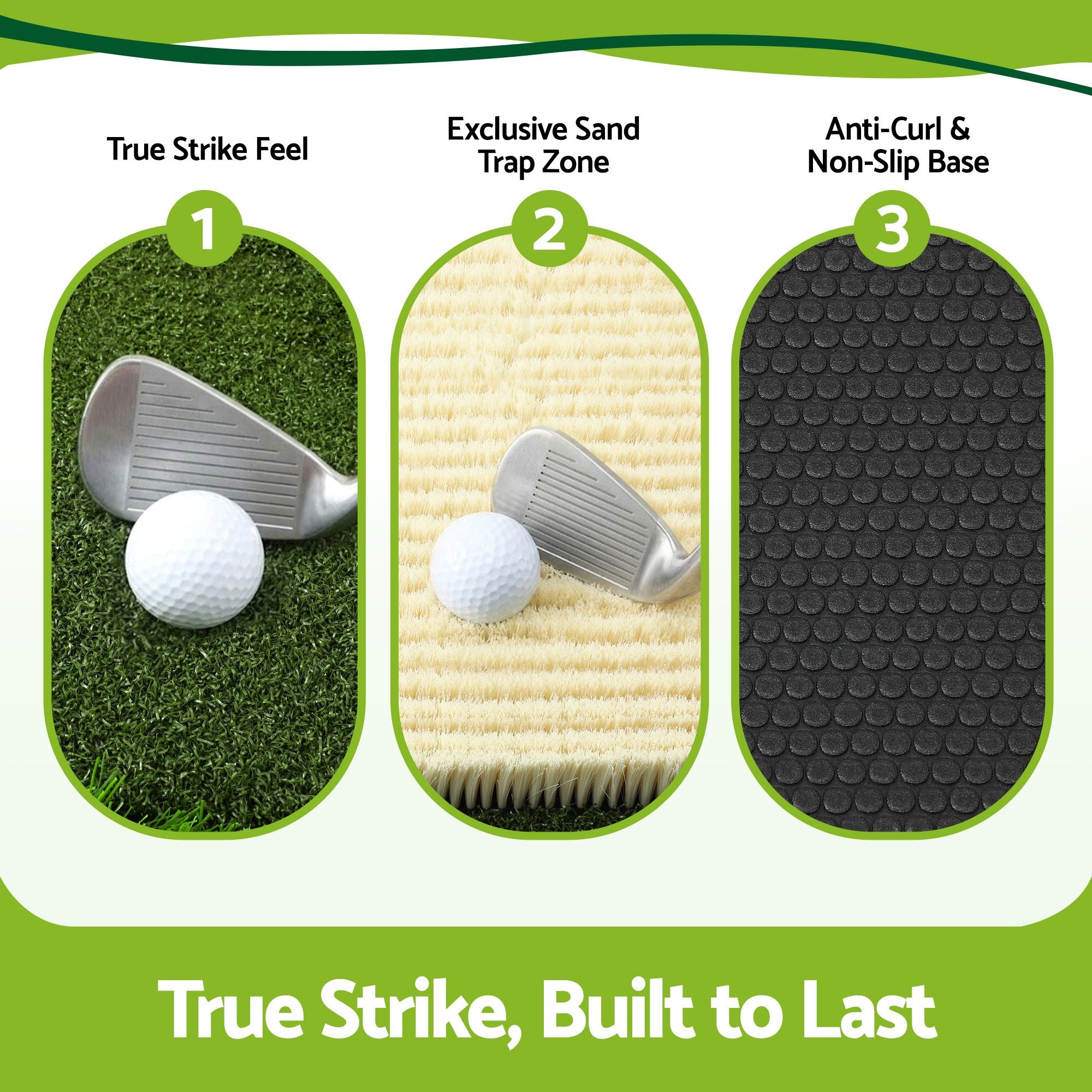 Everfit Golf Hitting Mat Practice Turf 4 in 1 Foldable Training Aid Backyard GOLF-A-MAT-4IN1-GN
