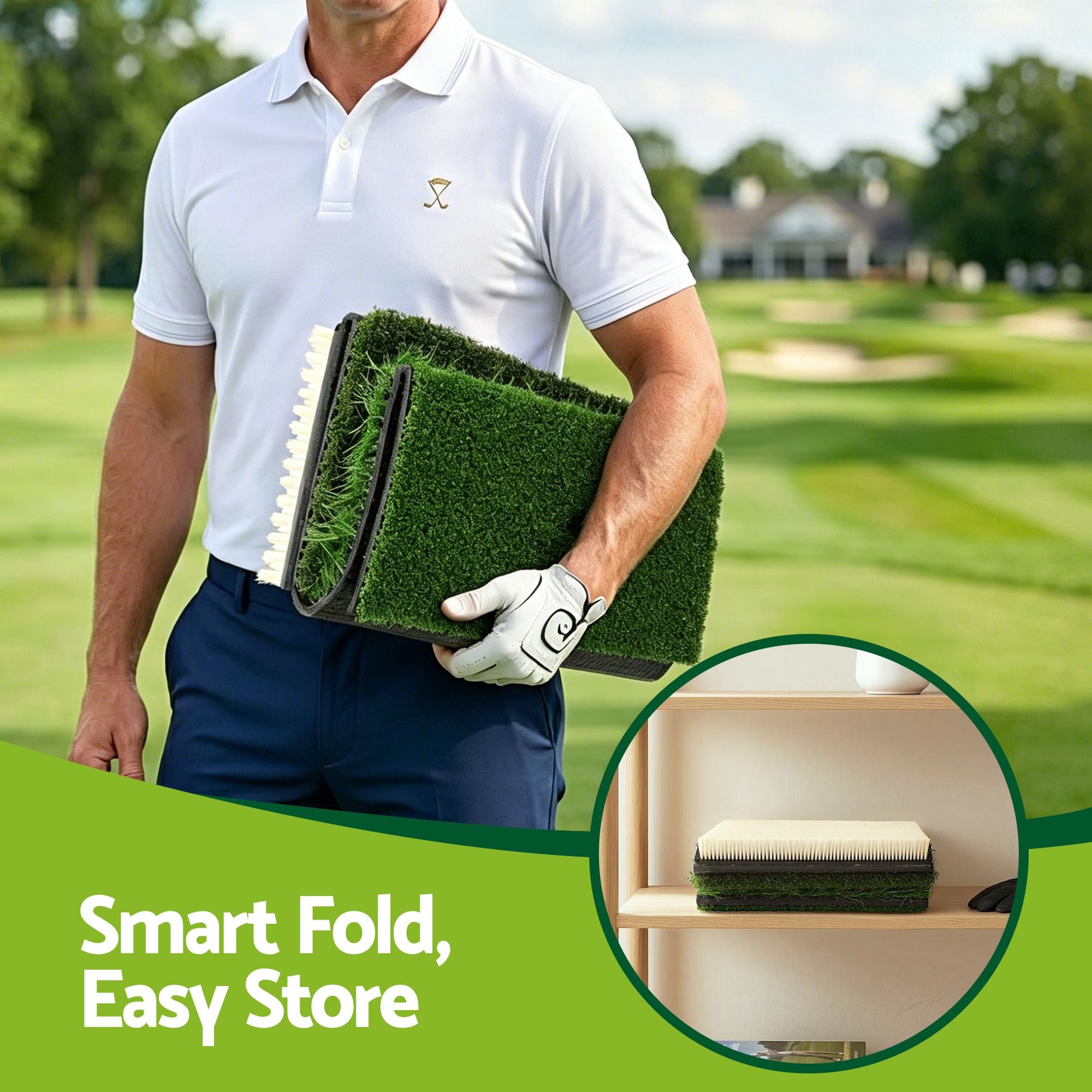 Everfit Golf Hitting Mat Practice Turf 4 in 1 Foldable Training Aid Backyard GOLF-A-MAT-4IN1-GN