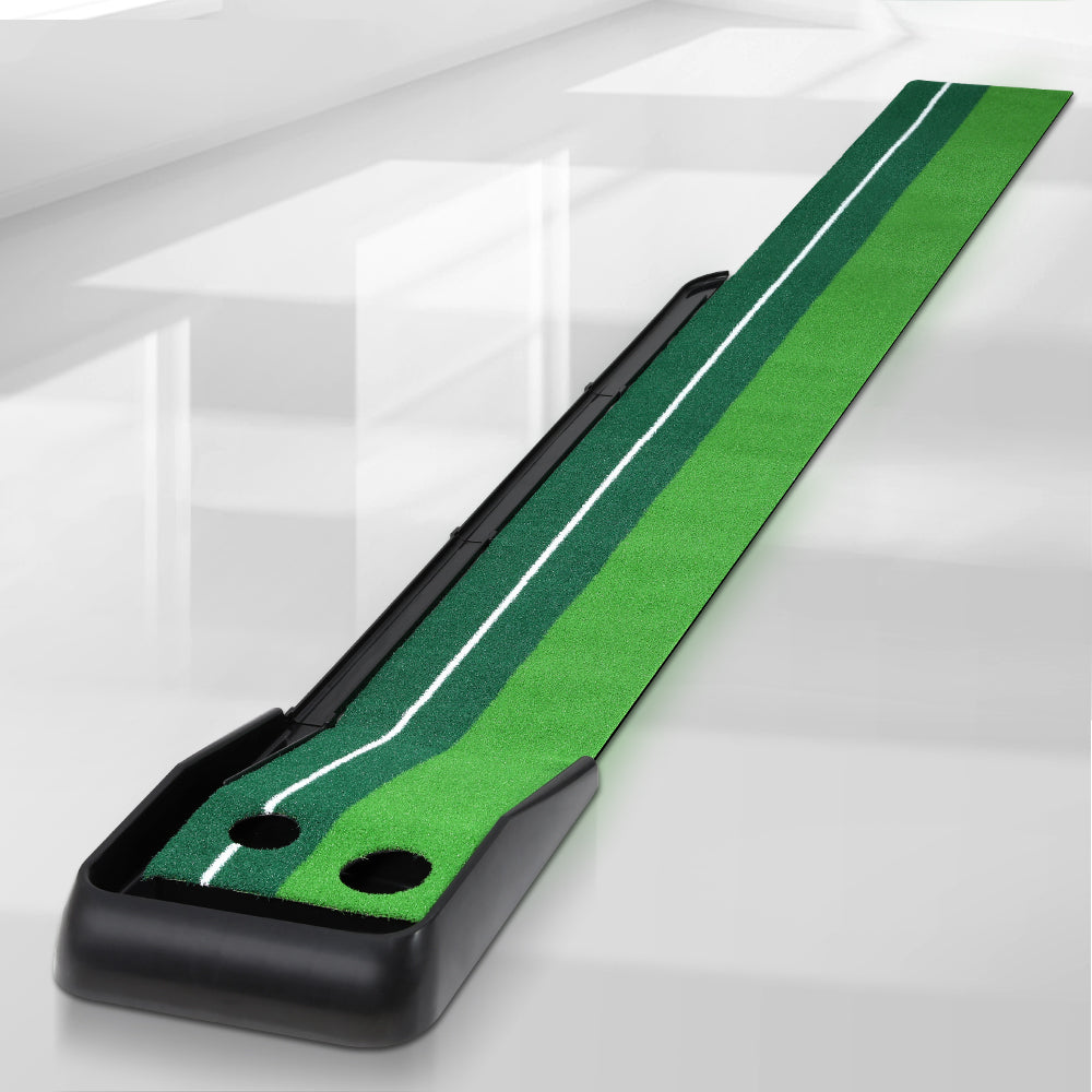 Everfit 3M Golf Putting Practice Mat Auto Return Putter Indoor Outdoor Training GOLF-A-MAT-BK