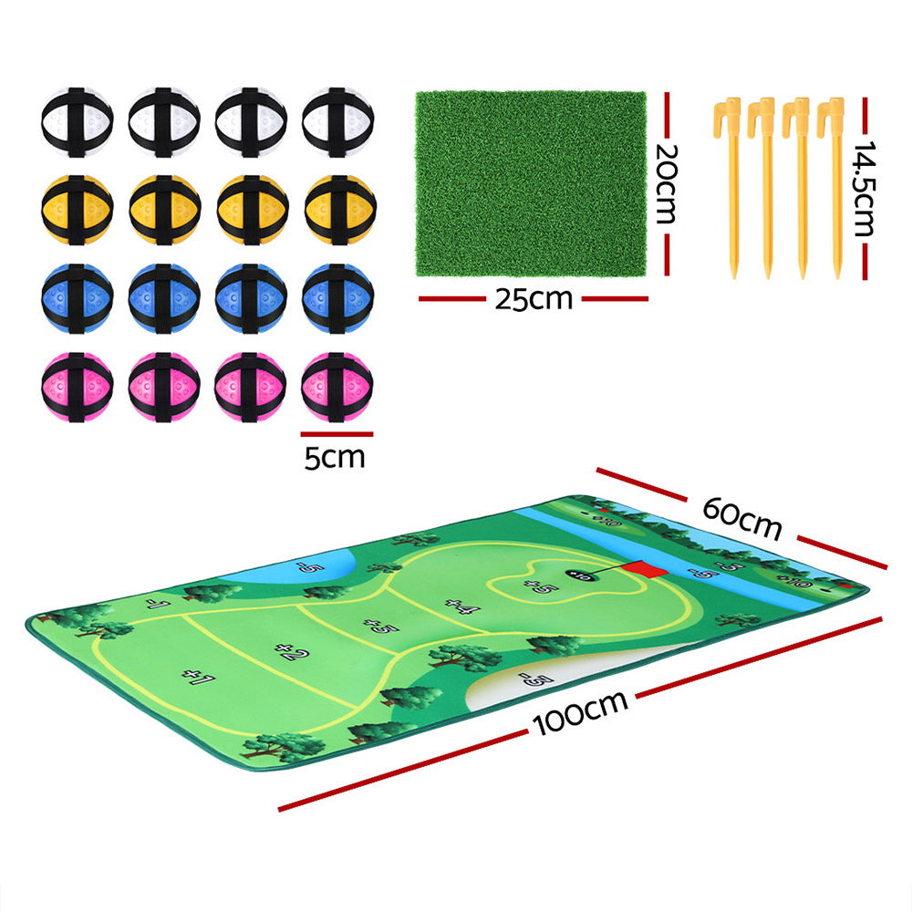 Everfit Golf Chipping Game Mat Indoor Outdoor Practice Training Aid Set GOLF-A-MAT-COMBO-GN