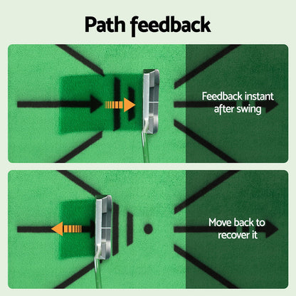 Everfit Golf Hitting Mat Training Swing Path Feedback Detection Batting 44x33cm GOLF-A-MAT-TRACE-GR