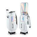 Everfit Golf Cart Bag Rolling Buggy Club Organiser Synthetic Leather White