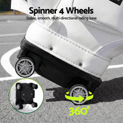 Everfit Golf Cart Bag Rolling Buggy Club Organiser Synthetic Leather White