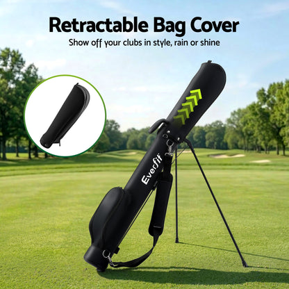 Everfit Golf Stand Bag Lightweight Sunday Pitch And Putt Bag Black GOLF-B-BAG-LIGHT-A-BK