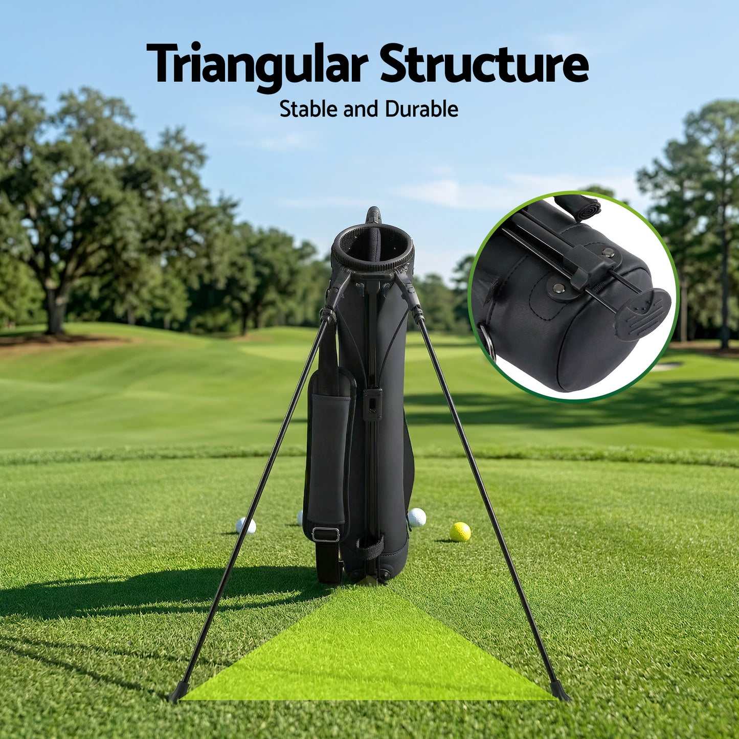 Everfit Golf Stand Bag Lightweight Sunday Pitch And Putt Bag Black GOLF-B-BAG-LIGHT-A-BK