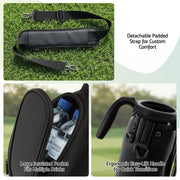 Everfit Golf Stand Bag Lightweight Sunday Pitch And Putt Bag Black