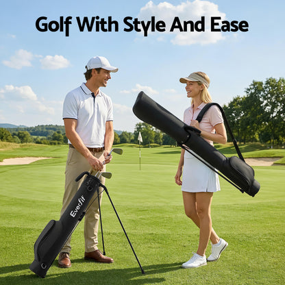 Everfit Golf Stand Bag Lightweight Sunday Pitch And Putt Bag Black GOLF-B-BAG-LIGHT-A-BK