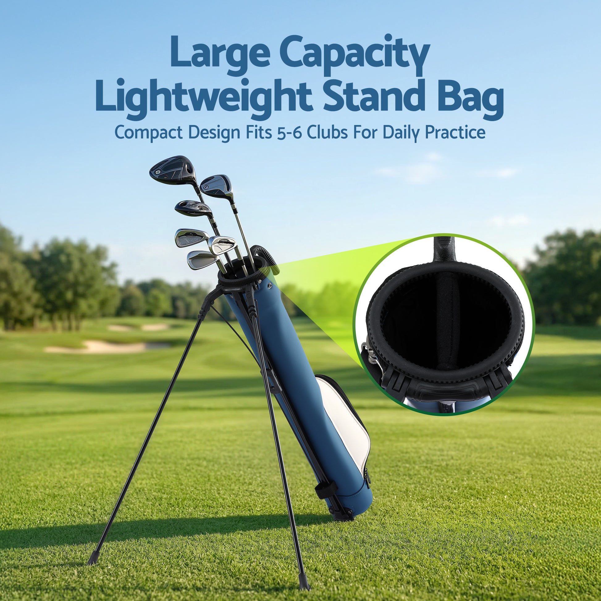 Everfit Golf Stand Bag Lightweight Sunday Pitch And Putt Bag Blue GOLF-B-BAG-LIGHT-A-BL