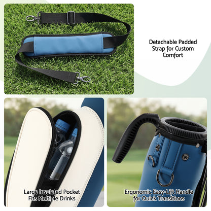 Everfit Golf Stand Bag Lightweight Sunday Pitch And Putt Bag Blue GOLF-B-BAG-LIGHT-A-BL