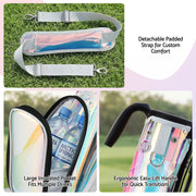 Everfit Golf Stand Bag Lightweight Sunday Pitch And Putt Bag Holographic GOLF-B-BAG-LIGHT-B-C