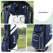 Everfit Golf Stand Bag Lightweight Carry Bag Dual Strap Club Divider Blue