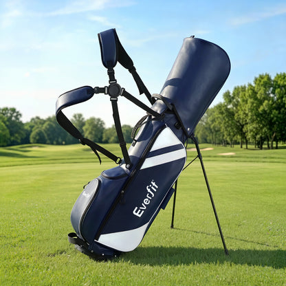 Everfit Golf Stand Bag Lightweight Carry Bag Dual Strap Club Divider Blue GOLF-B-BAG-STAND-A-BL